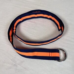 Vineyard Vines Women's Small D-Ring Belt Blue Orange Striped Preppy Classic 43"